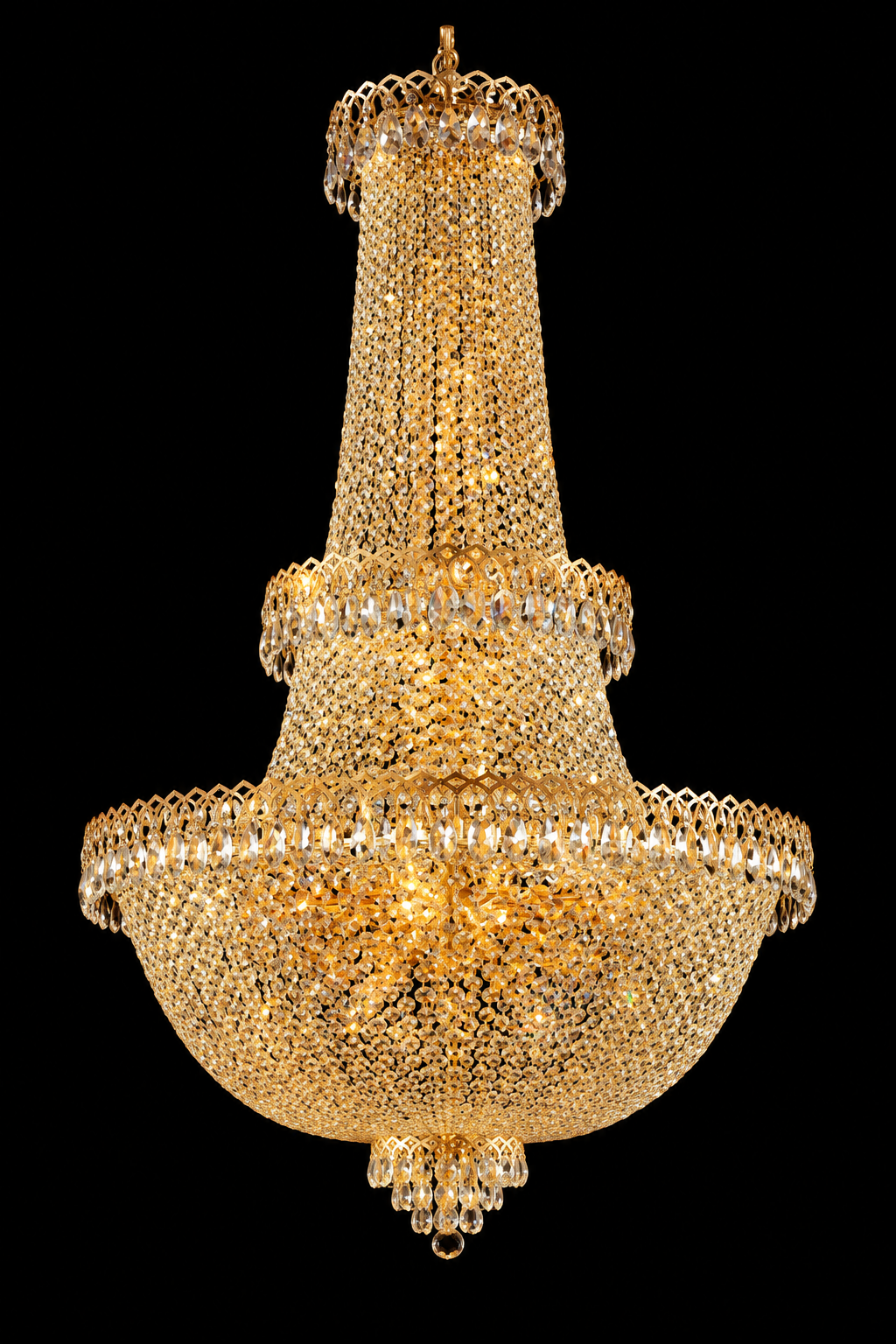 Golden crystal chandelier